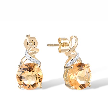 14KYW Earrings Citrine,Diamond (E317582CIT14KYW)