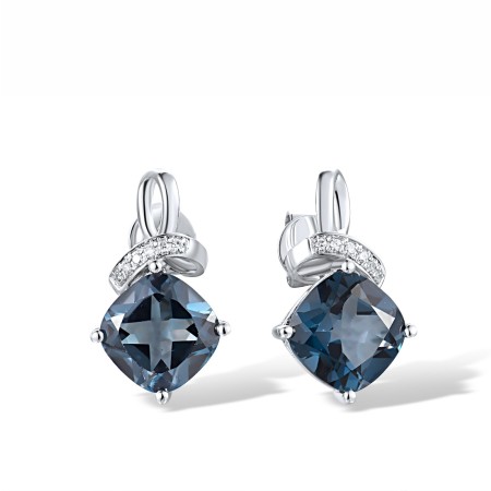 14KW Earrings Diamond,London Blue Topaz (E317584LDB14KW)