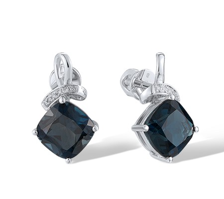 14KW Earrings Diamond,London Blue Topaz (E317584LDB14KW-SR)