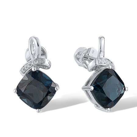 14KW Earrings Diamond,London Blue Topaz (E317584LDB14KW-SR)