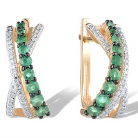14KYWB Earrings Emerald,Diamond (E317752EMR14KYWB)