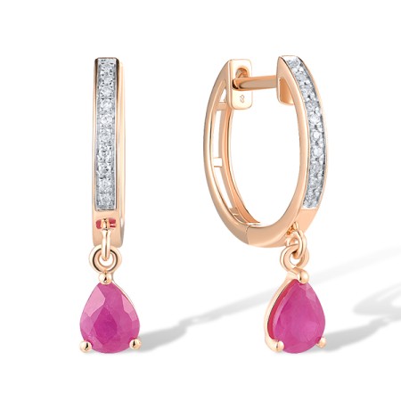 14KRW Earrings African Ruby,Diamond (E318068RUB14KRW)