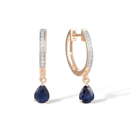 14KRW Earrings Blue Sapphire,Diamond (E318068SAP14KRW)