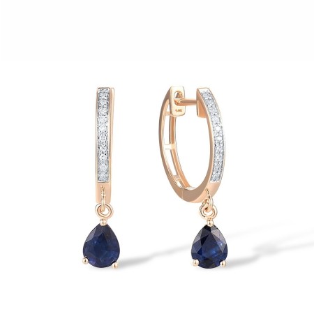 14KRW Earrings Blue Sapphire,Diamond (E318068SAP14KRW)