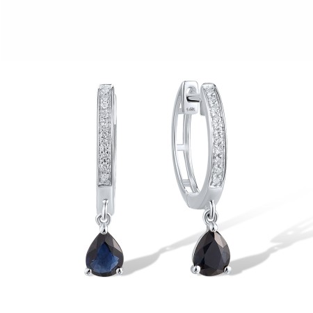 14KW Earrings Blue Sapphire,Diamond (E318068SAP14KW)