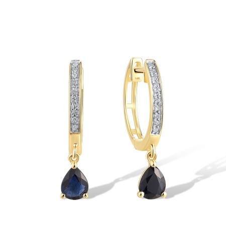 14KYW Earrings Blue Sapphire,Diamond (E318068SAP14KYW)