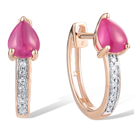 14KRW Earrings Diamond,Ruby (E318069ARUY14KRW)