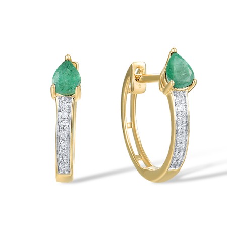 14KYW Earrings Diamond,Emerald (E318069EMR14KYW)