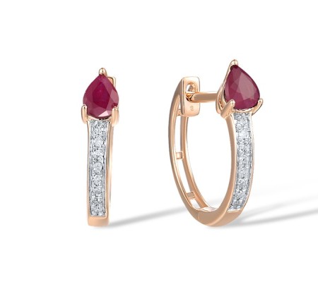 14KRW Earrings Diamond,Ruby (E318069RUY14KRW)