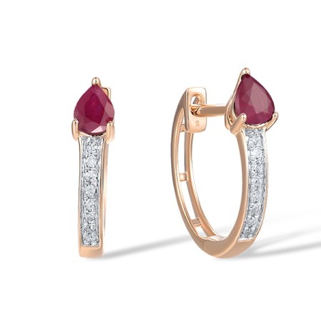 14KRW Earrings Diamond,Ruby (E318069RUY14KRW)