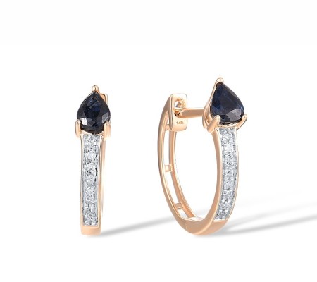 14KRW Earrings Blue Sapphire,Diamond (E318069SAP14KRW)