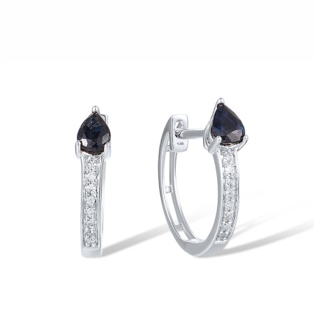 14KW Earrings Blue Sapphire,Diamond (E318069SAP14KW)