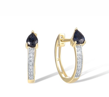 14KYW Earrings Blue Sapphire,Diamond (E318069SAP14KYW)