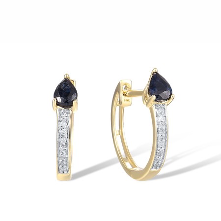 14KYW Earrings Blue Sapphire,Diamond (E318069SAP14KYW)