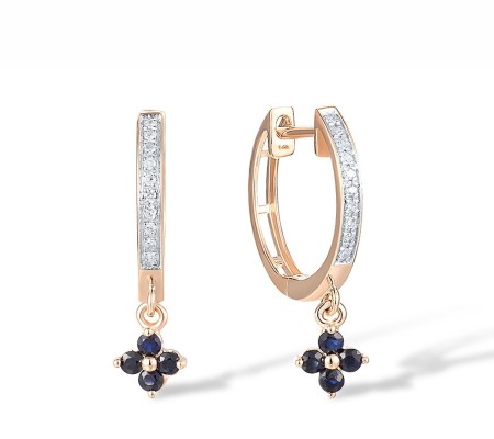 14KRW Earrings Blue Sapphire,Diamond (E318070SAP14KRW)
