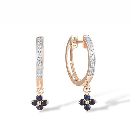 14KRW Earrings Blue Sapphire,Diamond (E318070SAP14KRW)