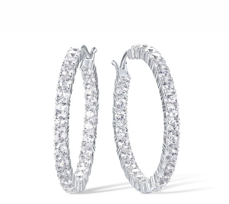 Sterling Silver Earrings White Cubic Zirconia (E318073WCZSL925)