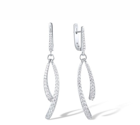 Sterling Silver Earrings White Cubic Zirconia (E318094WCZSL925)