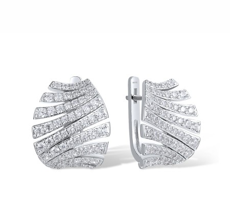 Sterling Silver Earrings White Cubic Zirconia (E318156WCZSL925)