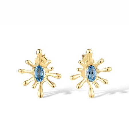 14KY Earrings Blue Topaz (Swiss Blue) (E318169BLT14KY)