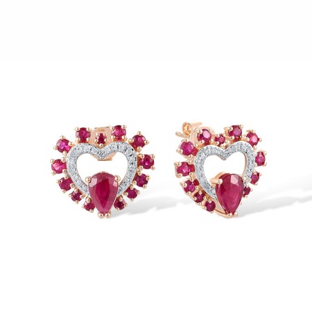 14KRW Earrings Diamond,Ruby (E318221RUY14KRW)