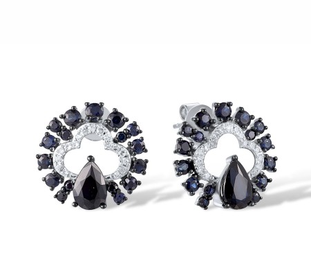 14KWB Earrings Blue Sapphire,Diamond (E318222SAP14KWB)
