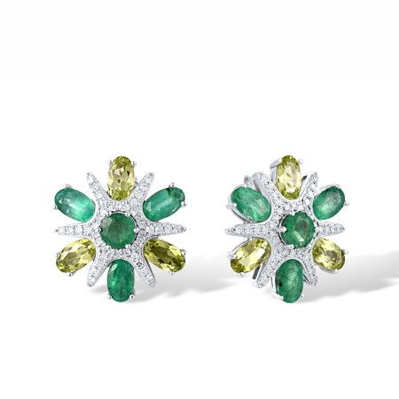 14KW Earrings Diamond,Emerald,Peridot (E318380EPR14KW)