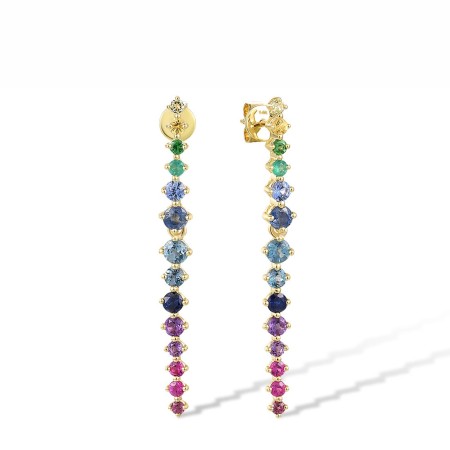 14KY Earrings Amethyst,Blue Sapphire,Dyed Green Agate,Green Garnet,London Blue Topaz,Peridot,Rhodolite Garnet,Ruby,Yellow Sapphire (E318553MUL14KY)