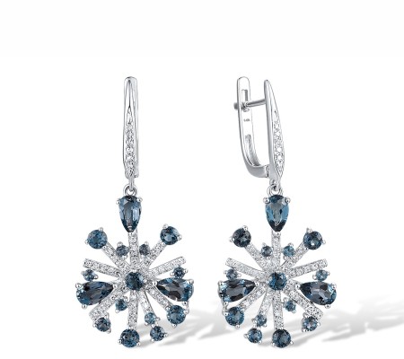 14KW Earrings Diamond,London Blue Topaz (E318556LDB14KW)