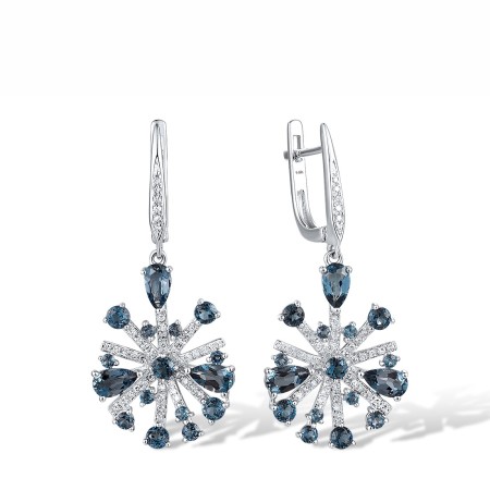 14KW Earrings Diamond,London Blue Topaz (E318556LDB14KW)