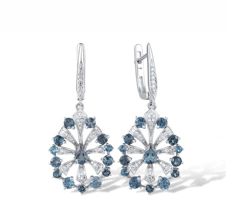 14KW Earrings Diamond,London Blue Topaz (E318558LDB14KW)