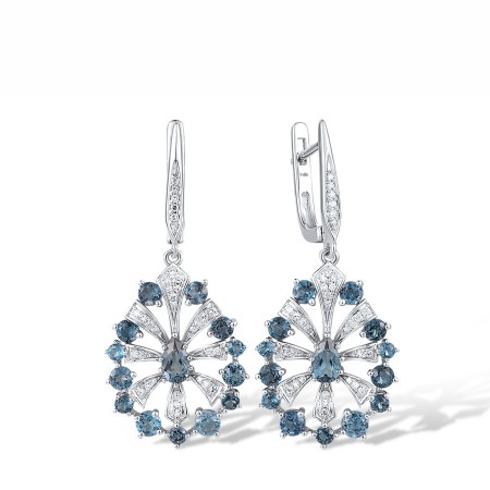 14KW Earrings Diamond,London Blue Topaz (E318558LDB14KW)