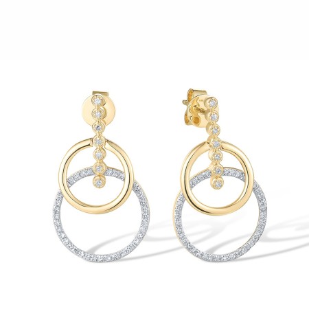 14K Yellow  Dangling Stud Earrings with Genuine Diamond (E318627DIA14KYW)