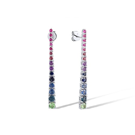 14KW Earrings Amethyst,Blue Sapphire,Green Garnet,London Blue Topaz,Rhodolite Garnet,Ruby (E318717MUL14KW)
