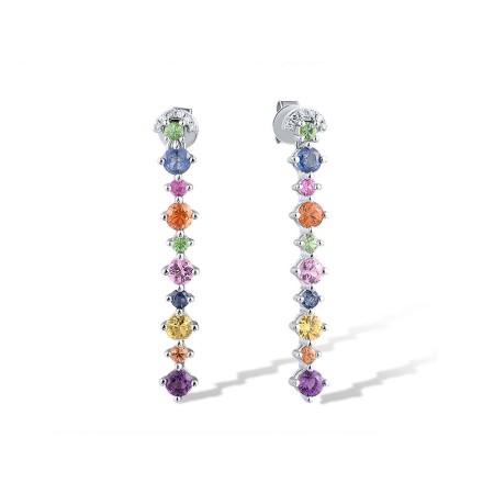 14KW Earrings Amethyst,Blue Sapphire,Diamond,Green Garnet,Orange Sapphire,Pink Sapphire,Ruby,Yellow Sapphire (E318720MUL14KW)