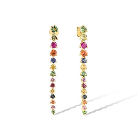 14KY Earrings Blue Sapphire,Green Garnet,London Blue Topaz,Orange Sapphire,Peridot,Pink Sapphire,Rhodolite Garnet,Ruby,Yellow Sapphire (E318721MUL14KY)
