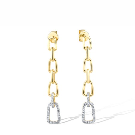 14K 585 Yellow Gold Dangling Earrings with Geometric Diamond (E318722DIA14KYW)