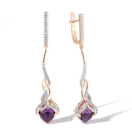 14KRW Earrings Brazilian Amethyst,Diamond (E318812BAM14KRW)