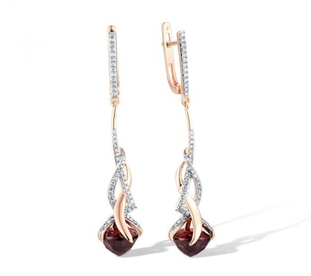 14KRW Earrings Diamond,Garnet (E318815GAN14KRW)