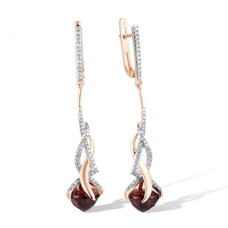 14KRW Earrings Diamond,Garnet (E318815GAN14KRW)