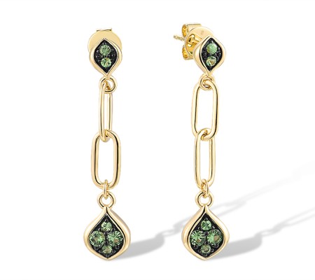 14KYB Earrings Green Garnet (E318866GNG14KYB)