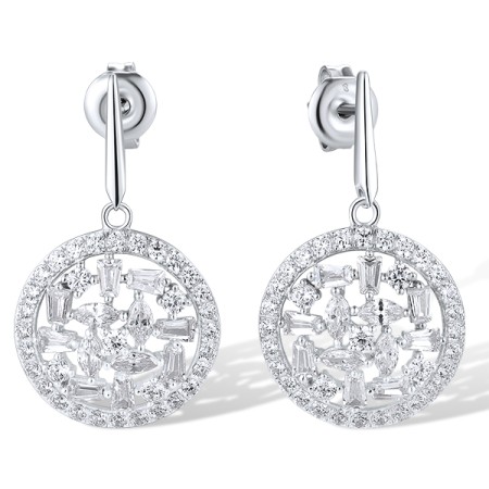 Sterling Silver Earrings White Cubic Zirconia (E318876WCZSL925)