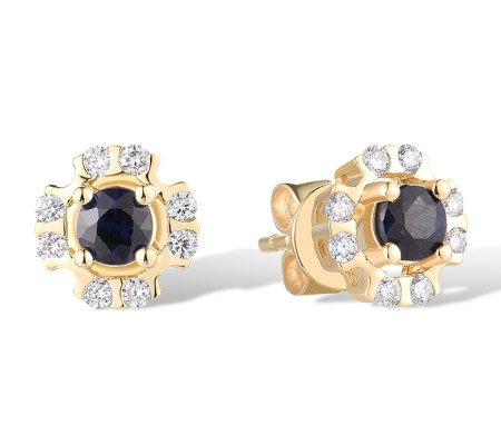 14KY Earrings Diamond,Blue Sapphire (E318970SAP14KY)