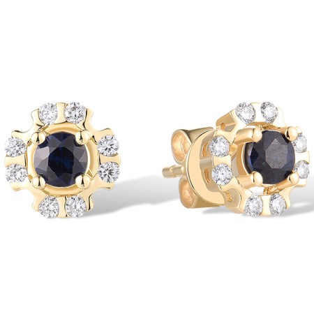 14KY Earrings Diamond,Blue Sapphire (E318970SAP14KY)