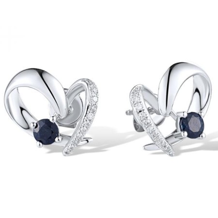 14KW Earrings Blue Sapphire,Diamond (E318971SAP14KW)