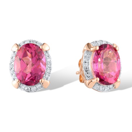 14KRW Earrings Pink Topaz,Diamond (E318993PNT14KRW)