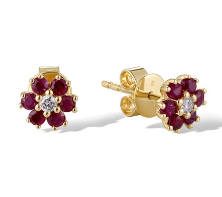 14KY Earrings Diamond,Ruby (E318994RUY14KY)