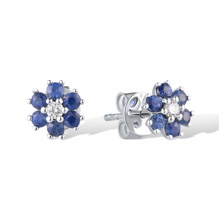 14KW Earrings Blue Sapphire,Diamond (E318994SAP14KW)