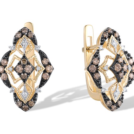 14KYWB Earrings Brown Diamond,Diamond (E319001BRW14KYWB)