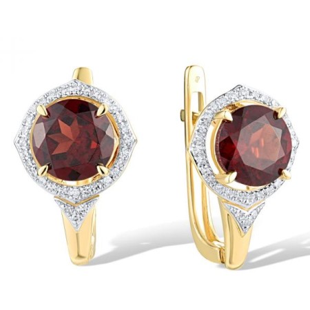 14KYW Earrings Diamond,Garnet (E319048GAN14KYW)